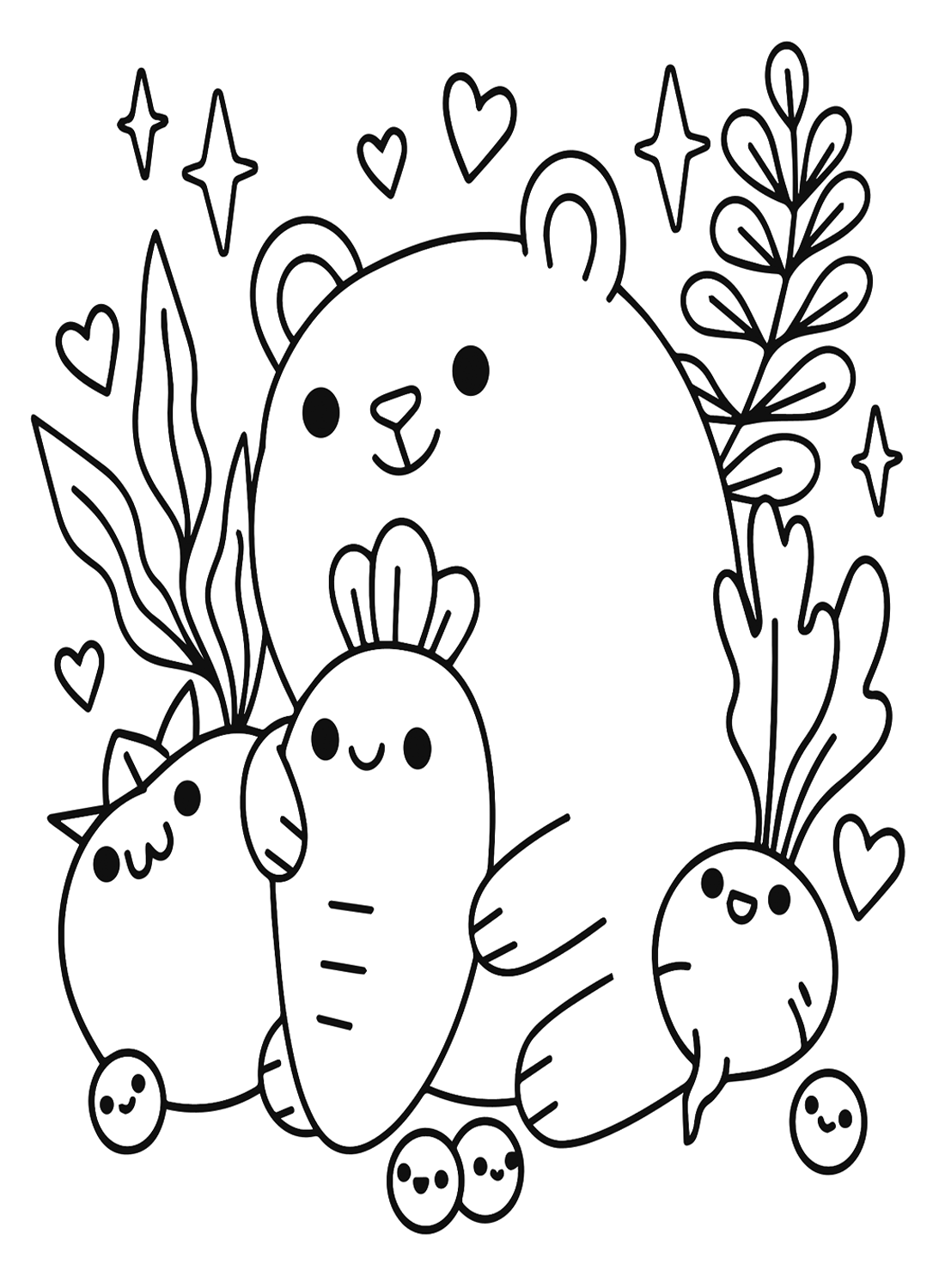 Kawaii Animal Coloring Pages Coloring Pages For Kids And Adults