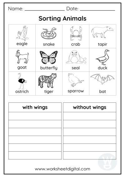 printable materials worksheet for grade 1