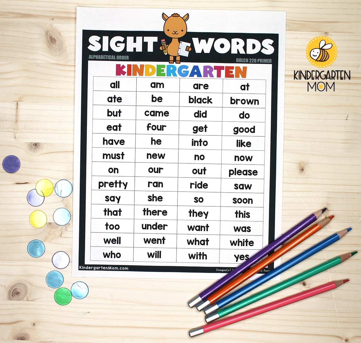 free printable kindergarten bingo cards