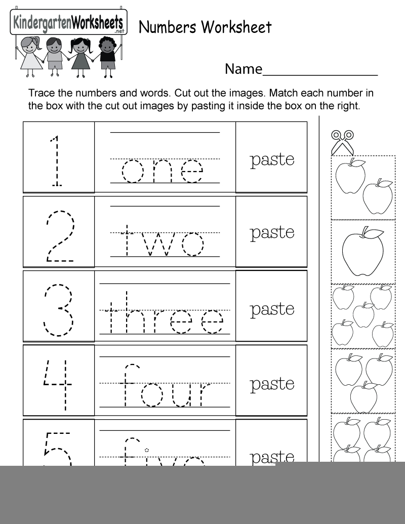 kindergarten worksheets numbers
