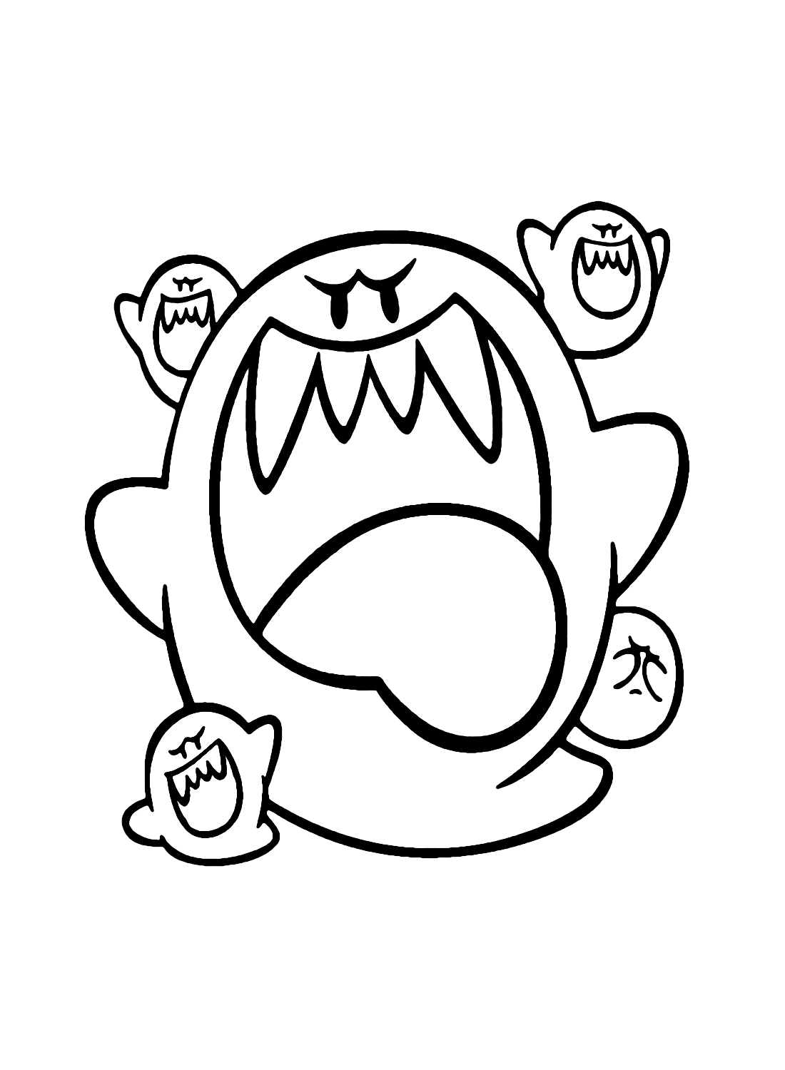 King Boo Super Mario Coloring Page Free Printable Coloring Pages