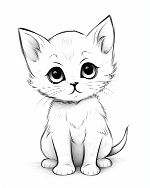 Cute Kitten Coloring Pages