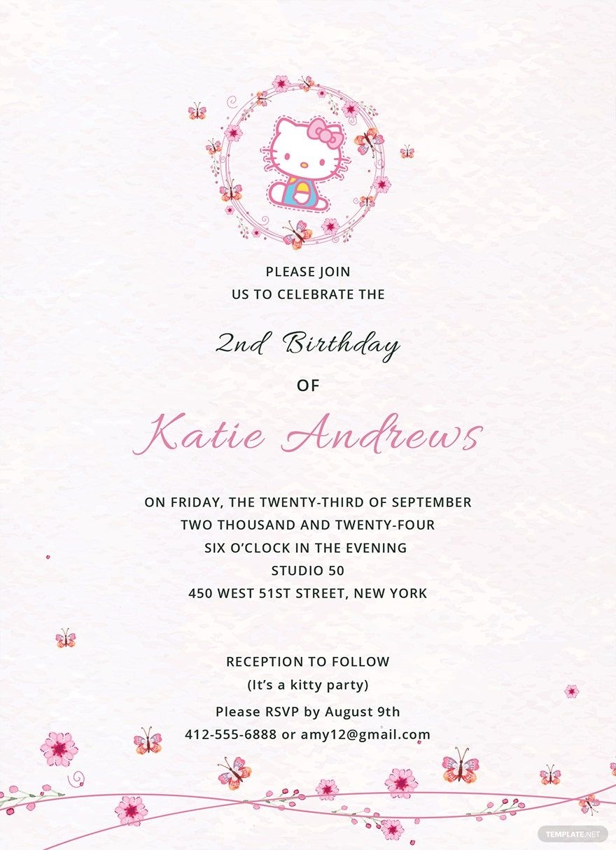 editable hello kitty invitation template blank