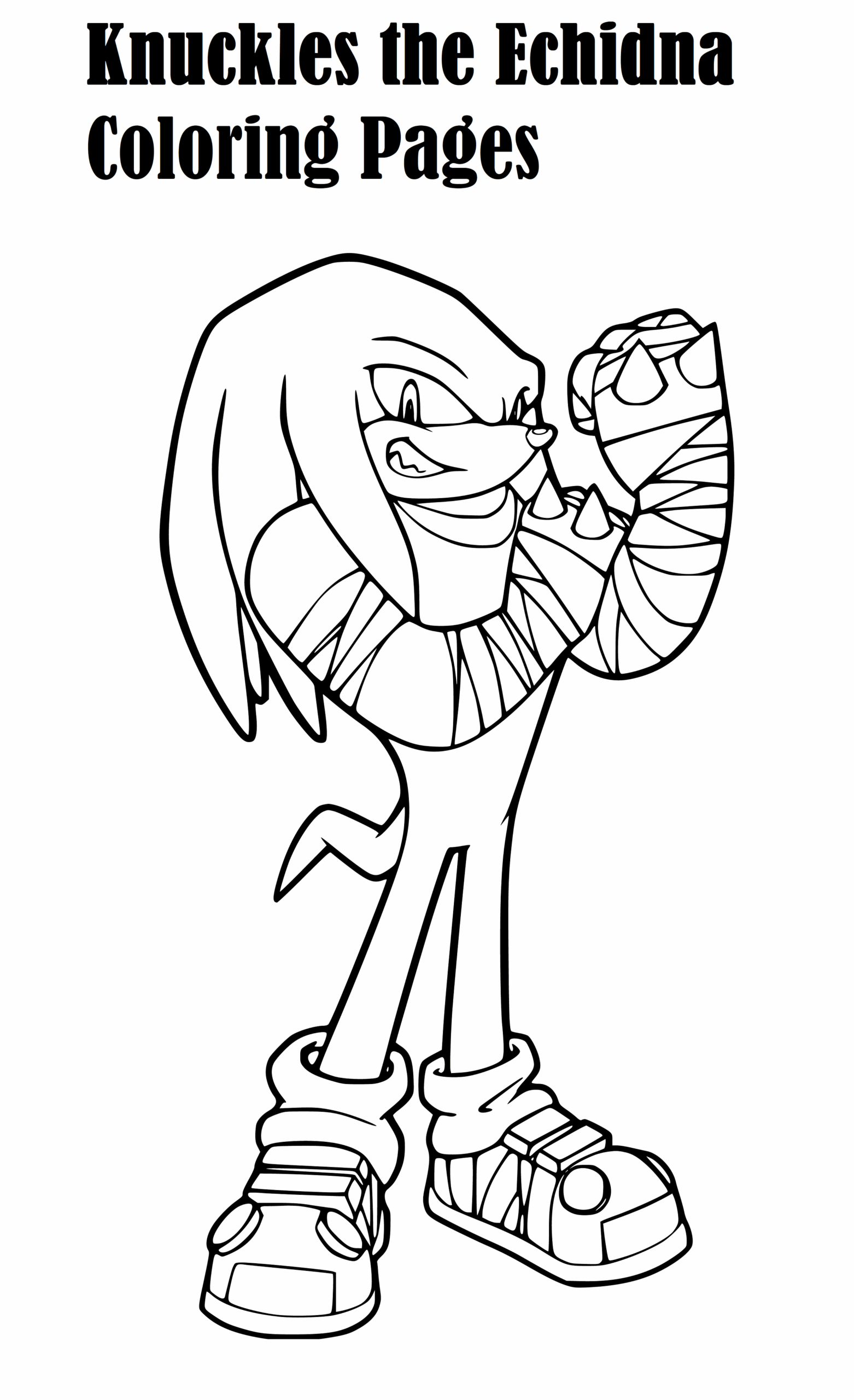 Knuckles Coloring Pages 4 Printable Sheets Simple To Draw Easy For