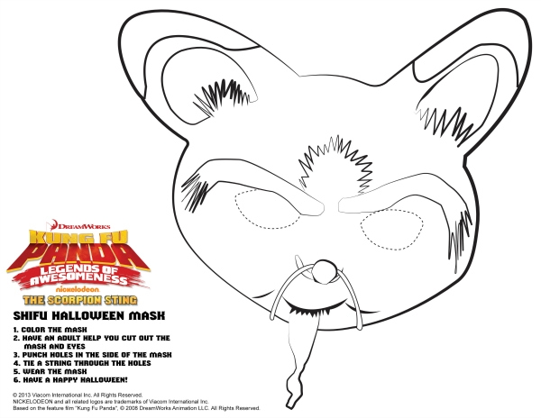 Kung Fu Panda Shifu Printable Mask Craft Mama Likes This