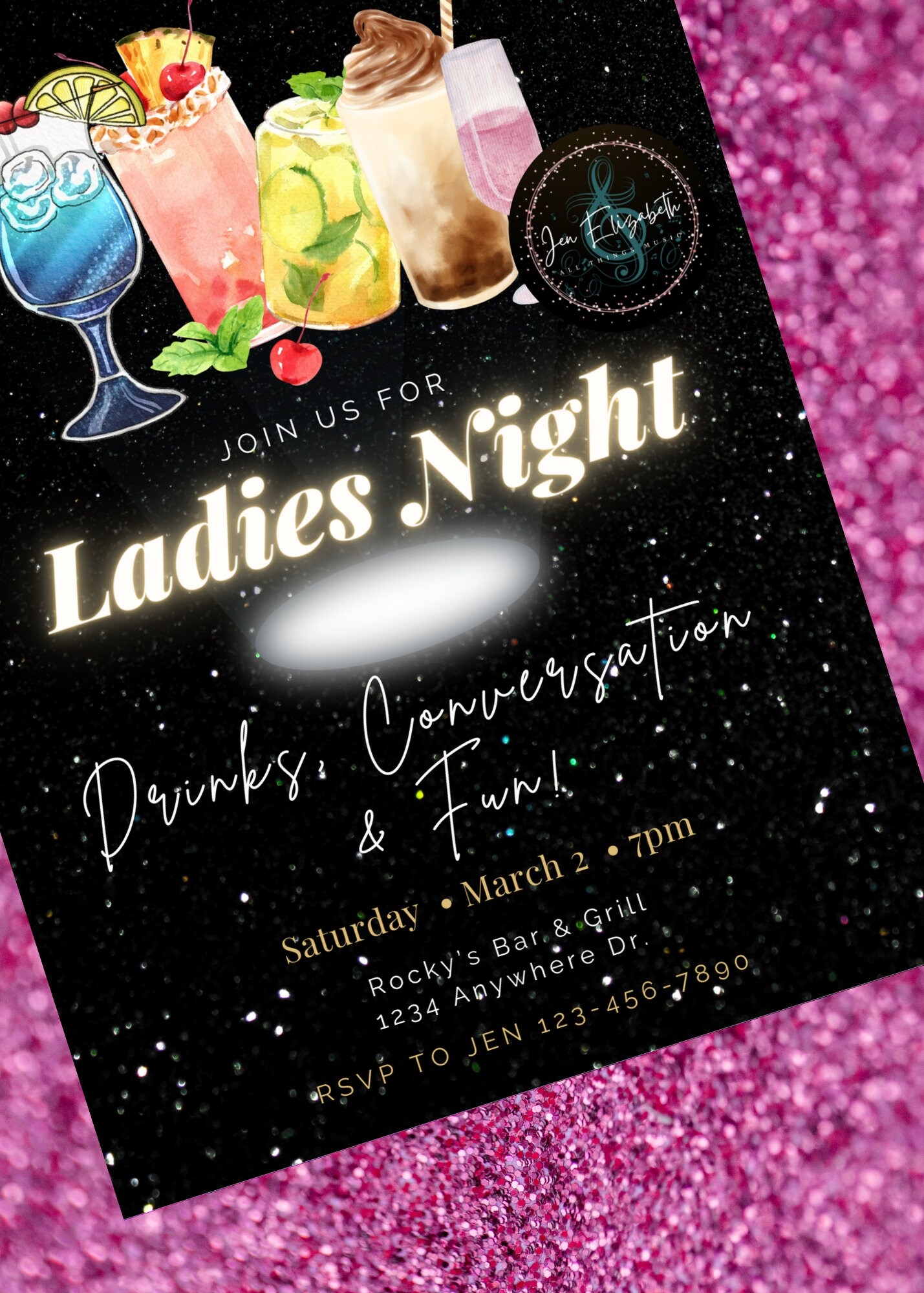 Ladies Night Invitation Template Etsy