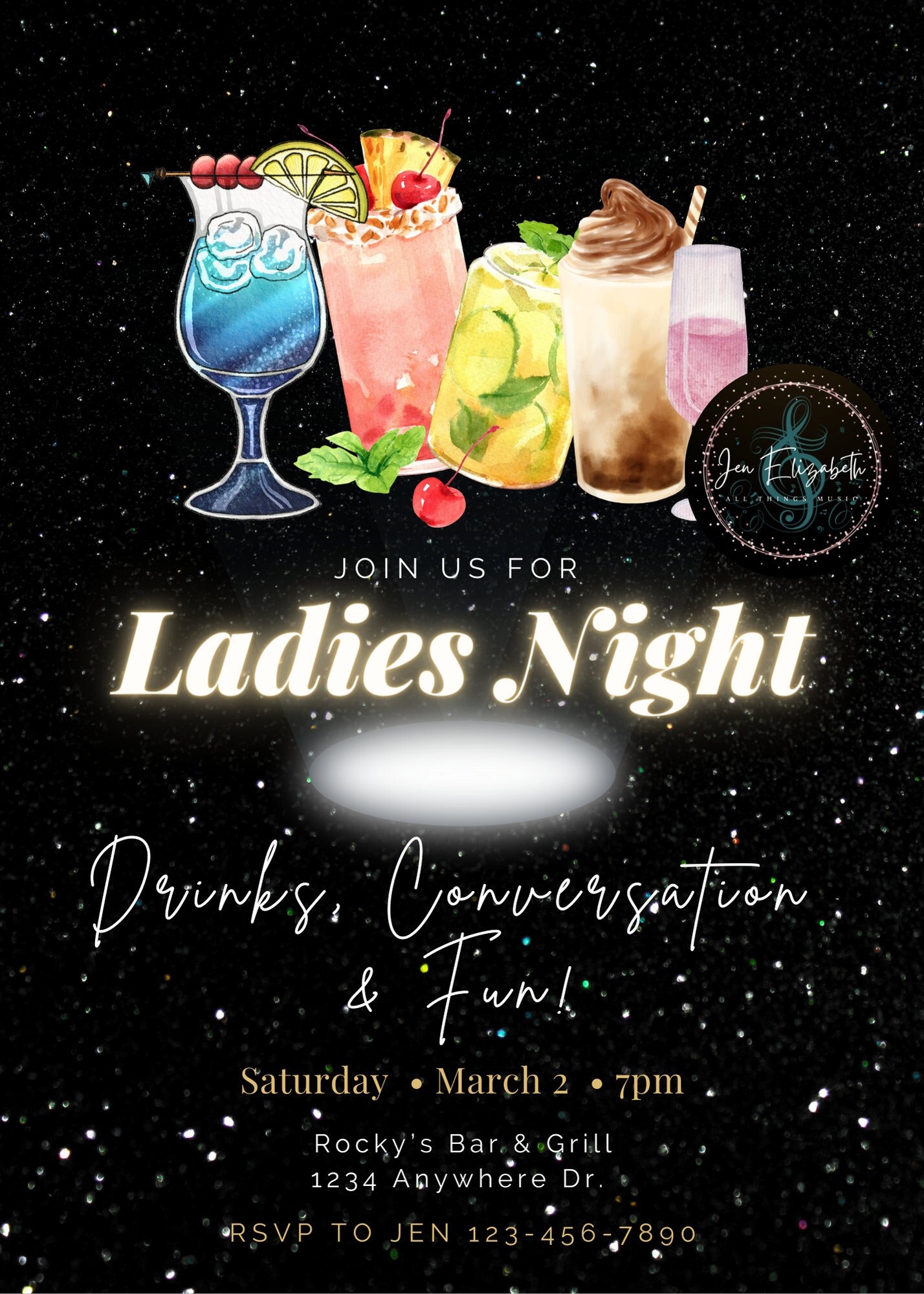 Ladies Night Invitation Template Etsy