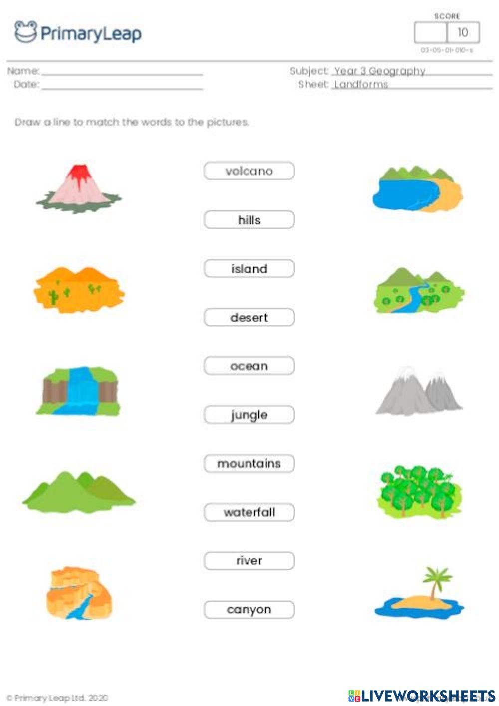 Landforms Printables And Worksheets For Kindergarten And Preschool