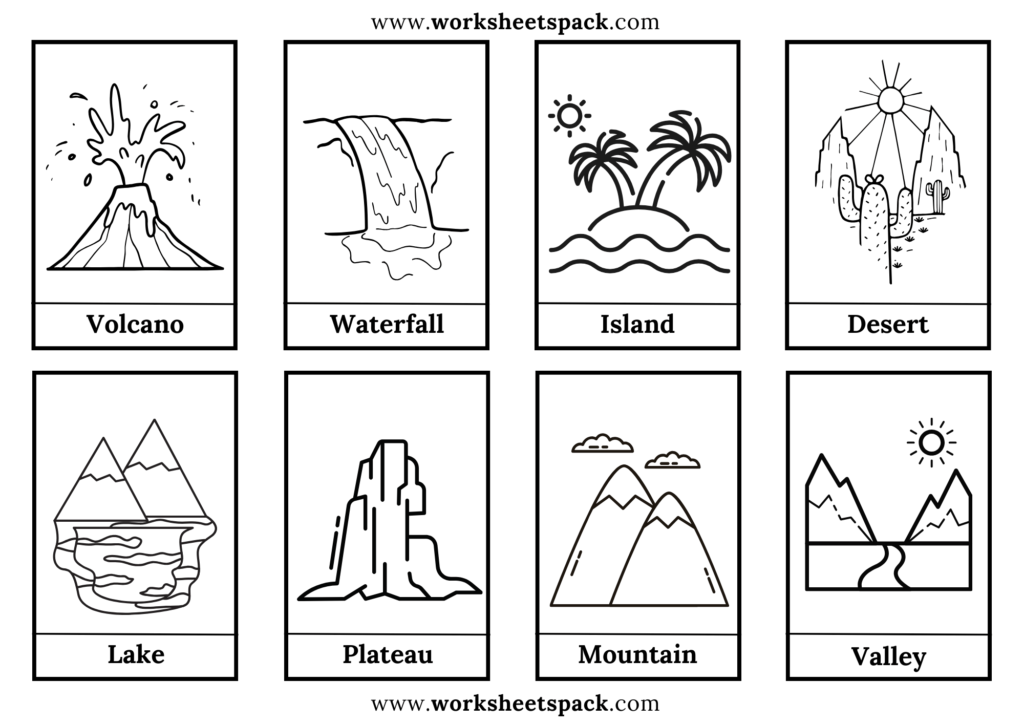 Landforms Printables And Worksheets For Kindergarten And Preschool 