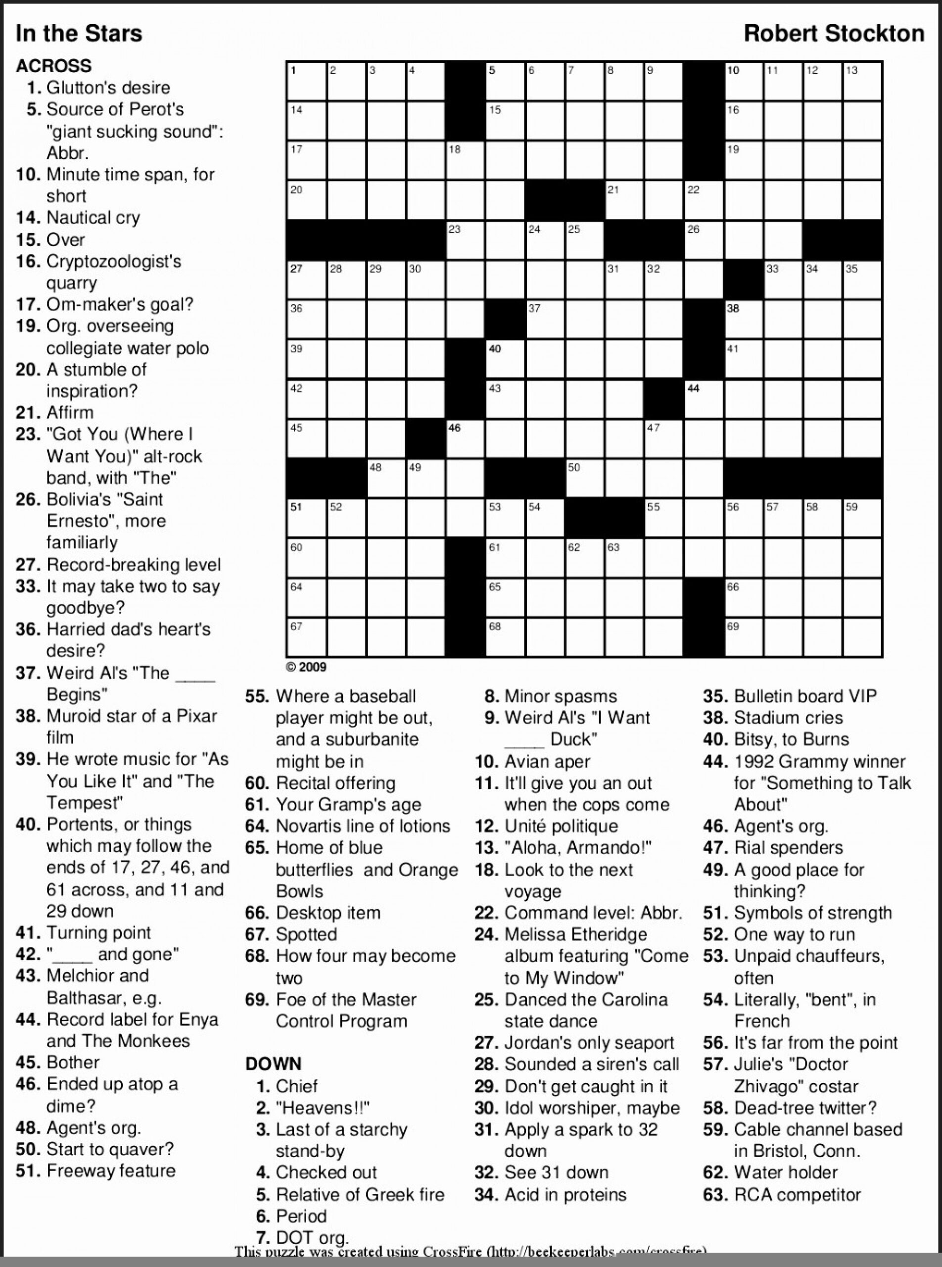 free large printable crossword puzzles