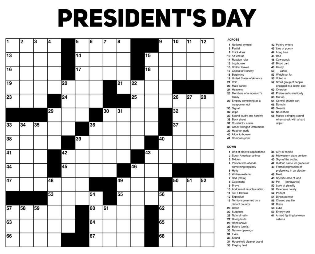 free printable large print crossword puzzles