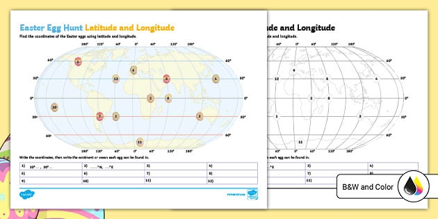 latitude and longitude worksheets