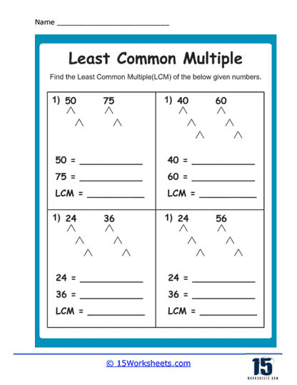 lcm worksheets