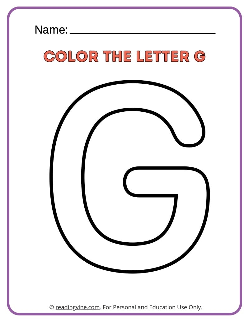 Letter G Worksheets For Preschool Free Printable