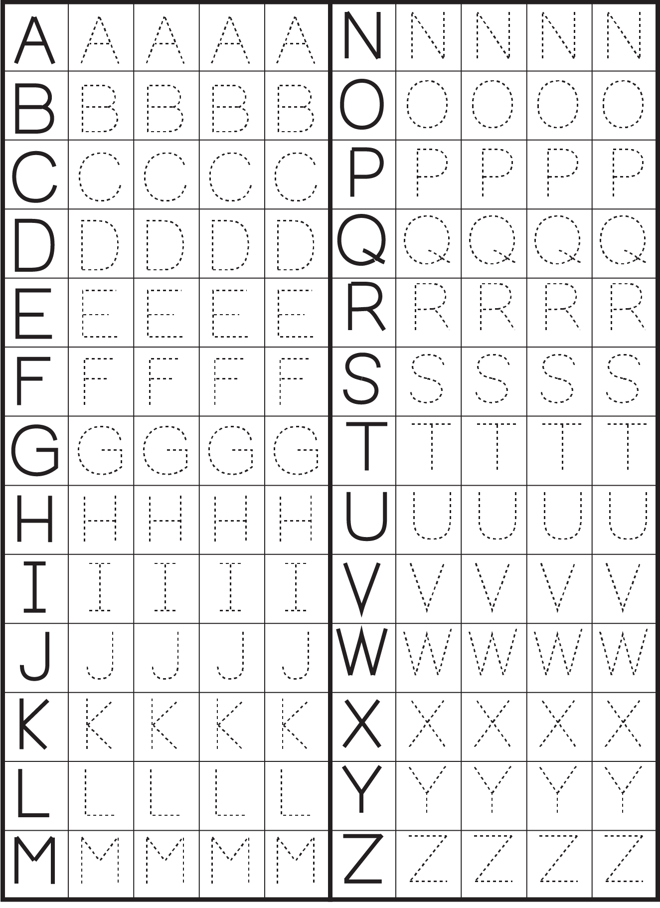 free letter tracing worksheets