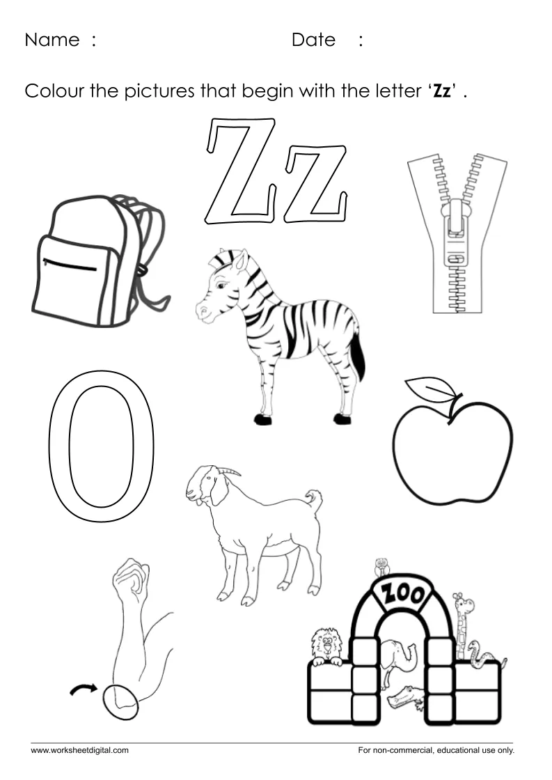 letter z worksheet
