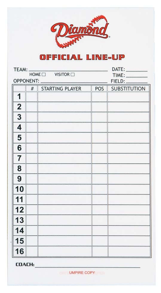 Lineup Cards Baseball Printable Free Printable Word Searches