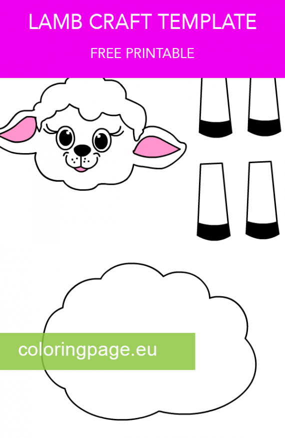 Little Lamb Craft Template Printable Coloring Page