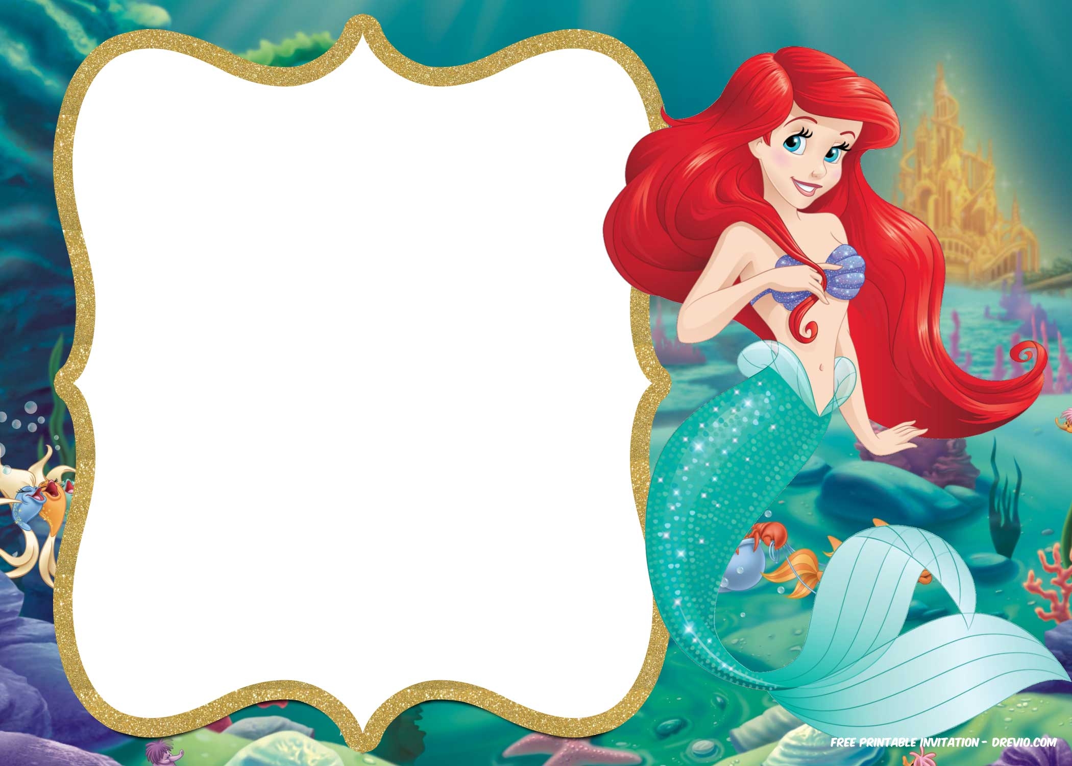 little mermaid invitation template