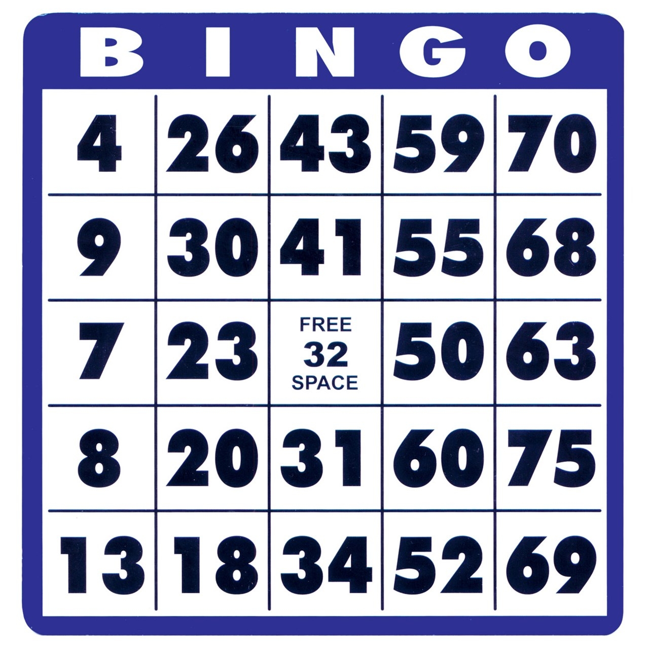 Low Vision Bingo Cards 10 Cards Printable Bingo Cards