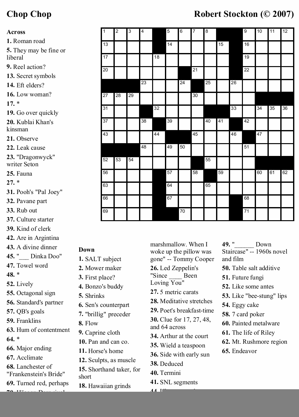 make a crossword puzzle free printable