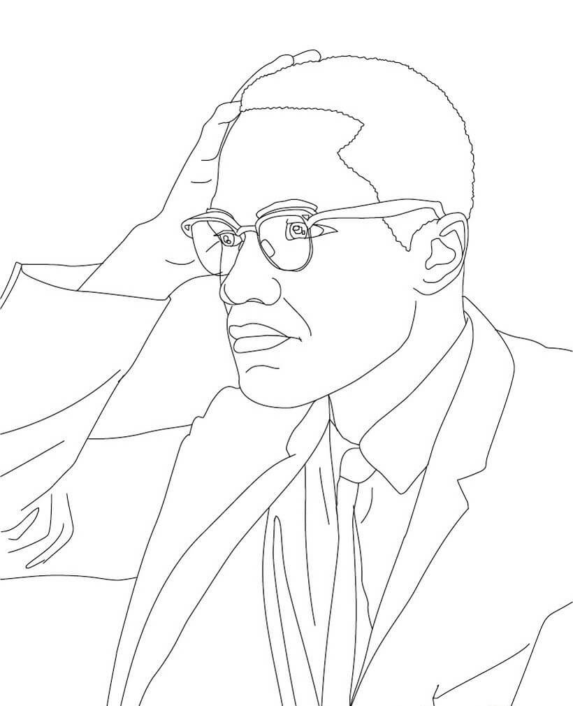 printable picture of malcolm x