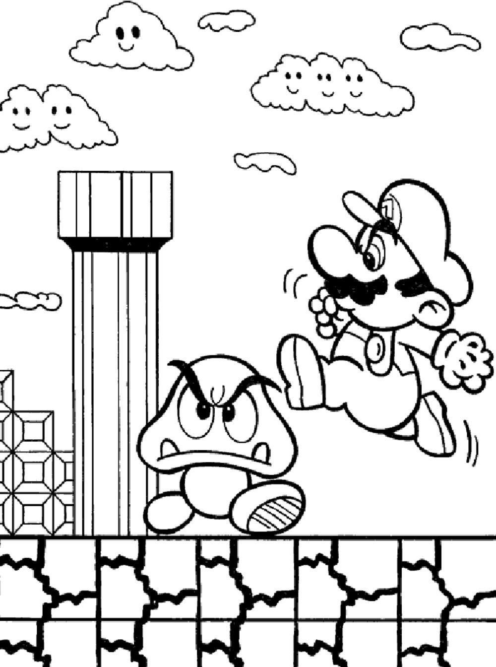 mario coloring pages free printable