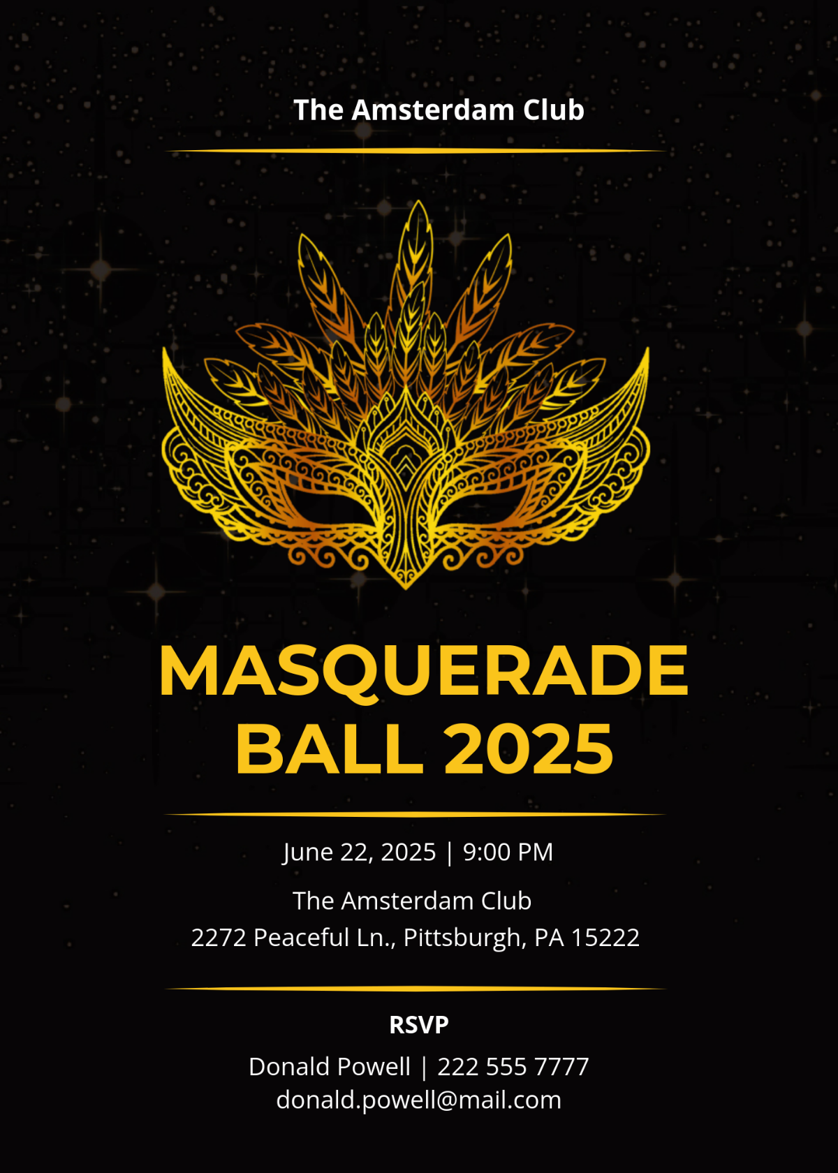masquerade invitation template