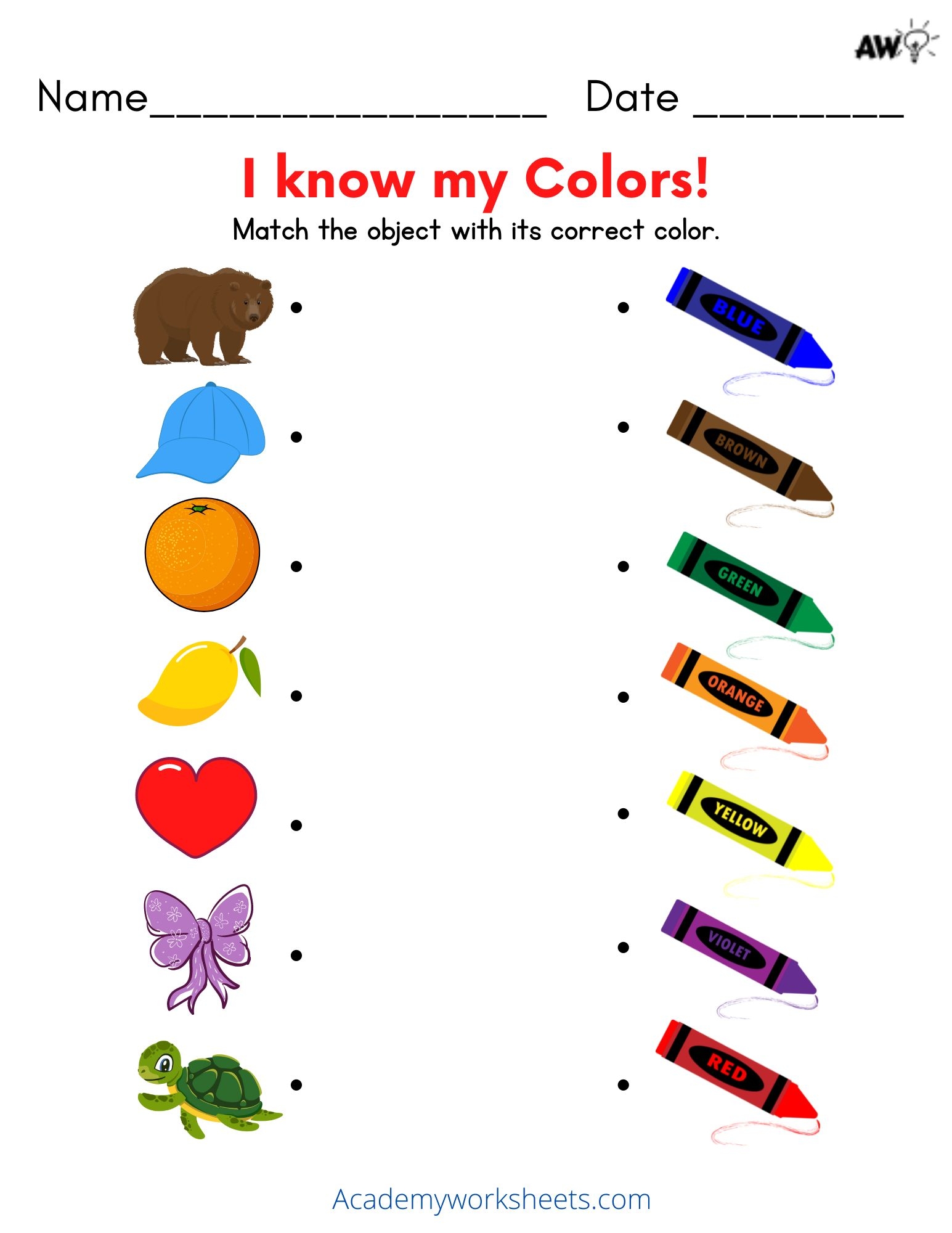 colors worksheets