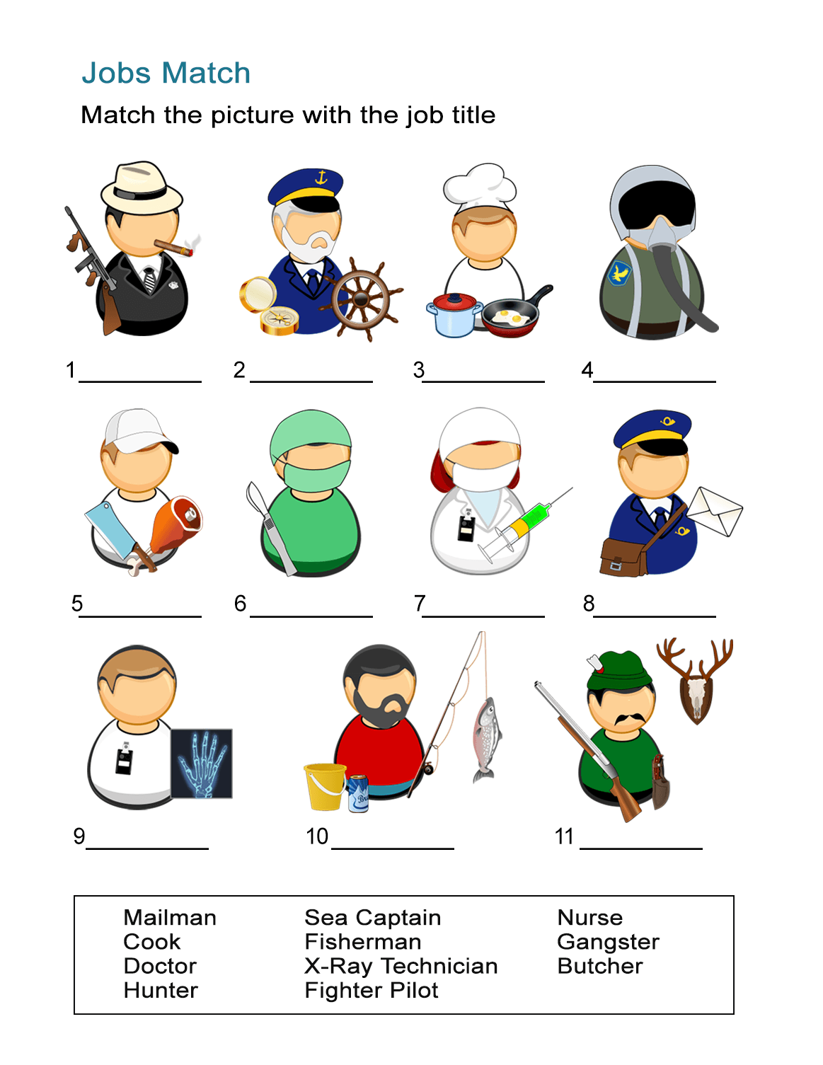 jobs printable worksheet