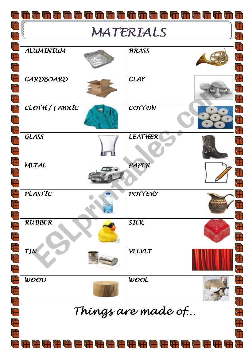Materials Worksheet For Grade 1 Materials Worksheet I Vrogue co