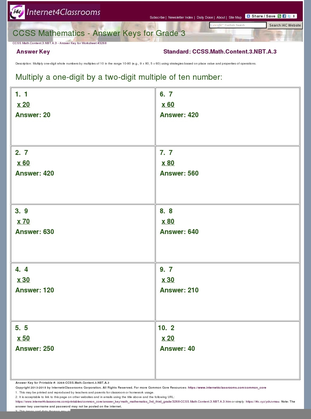 Math Ccss Grade 3 Common Core Worksheets