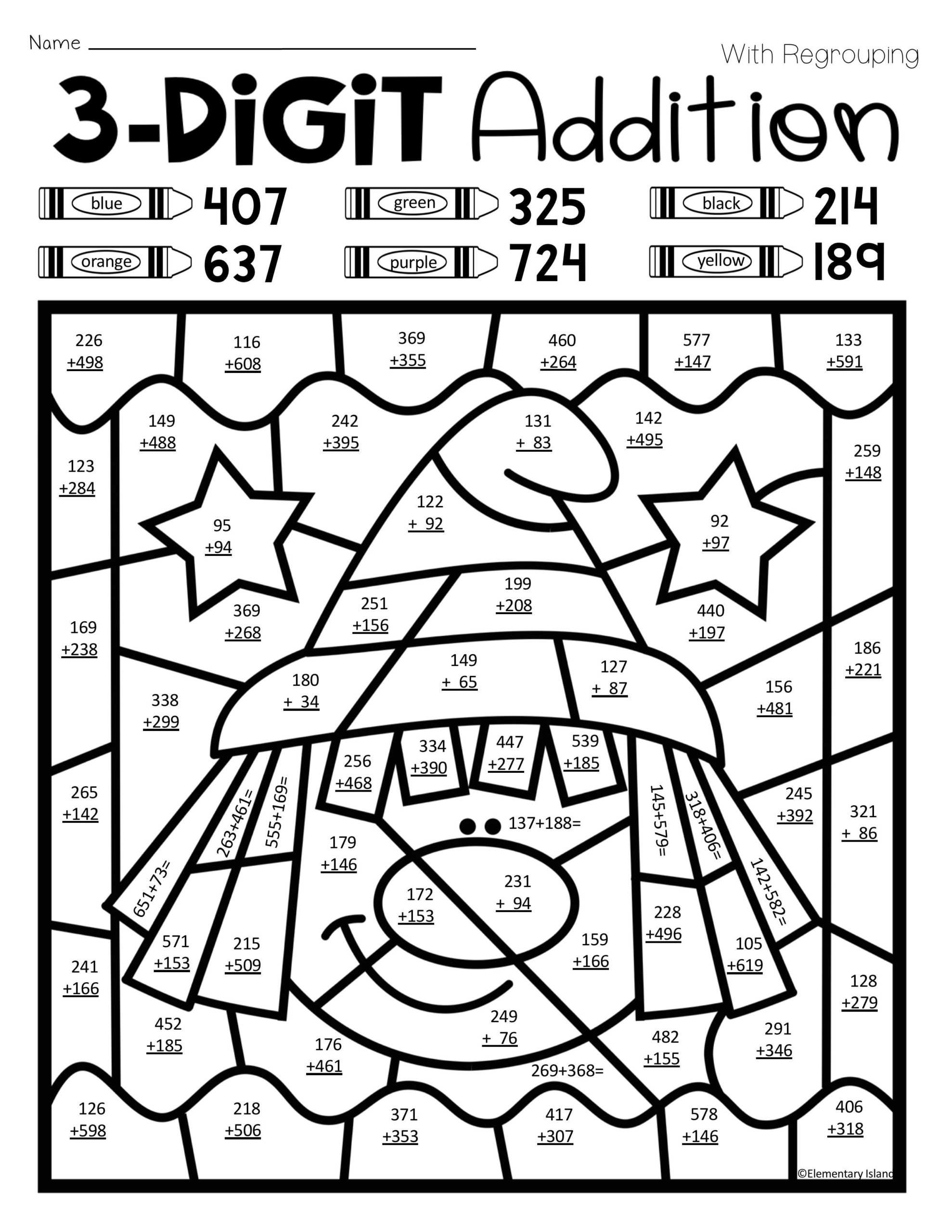 color by number math worksheets