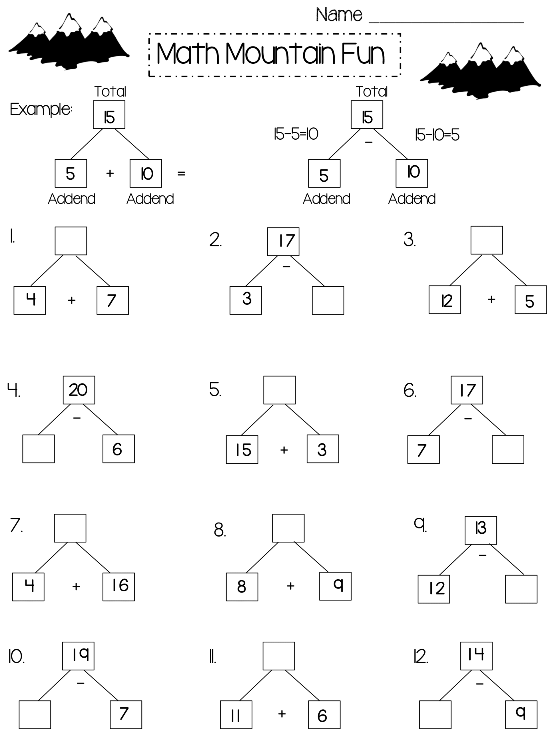 2 grade math worksheets