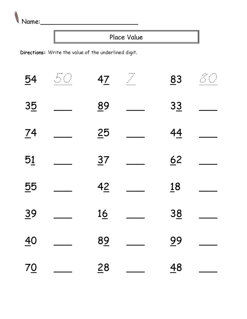 Math Worksheet For 2nd Grader