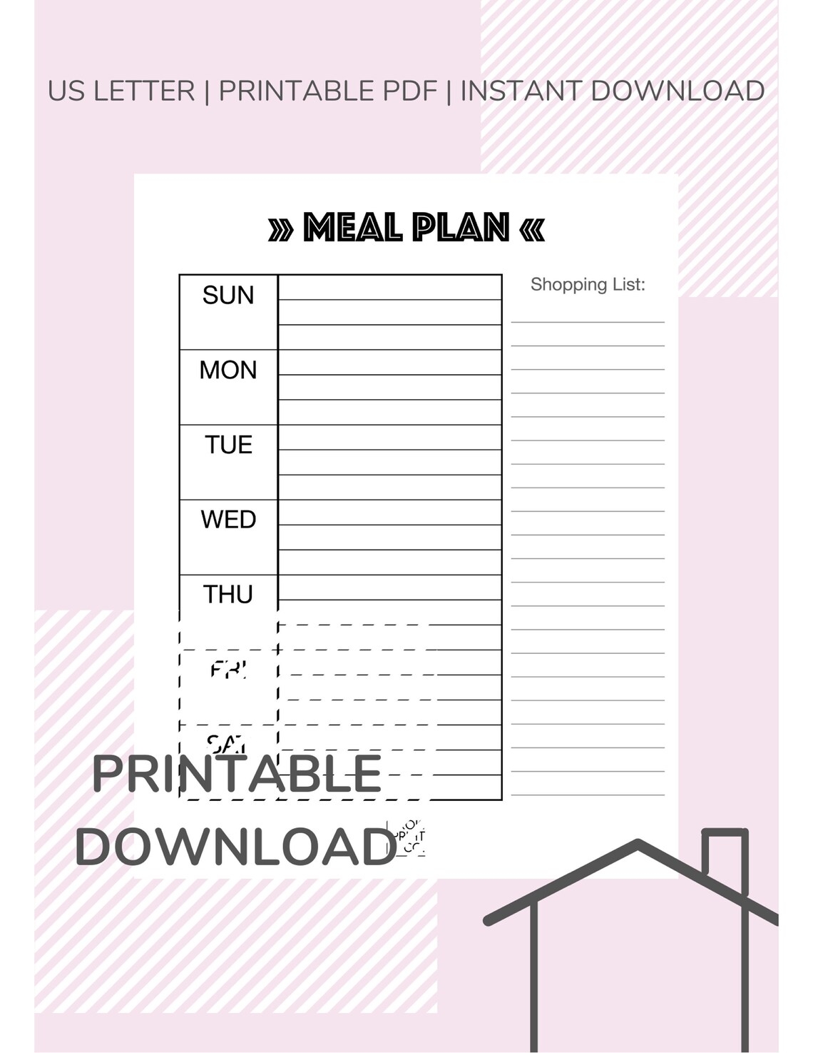 Meal Prep Worksheet Digital Download Printable PDF Etsy