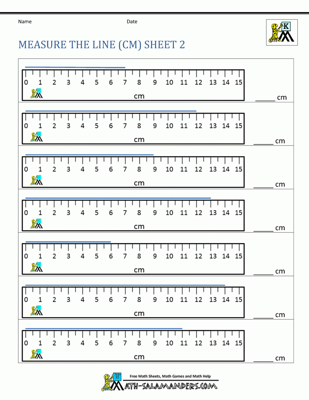 measuring worksheets