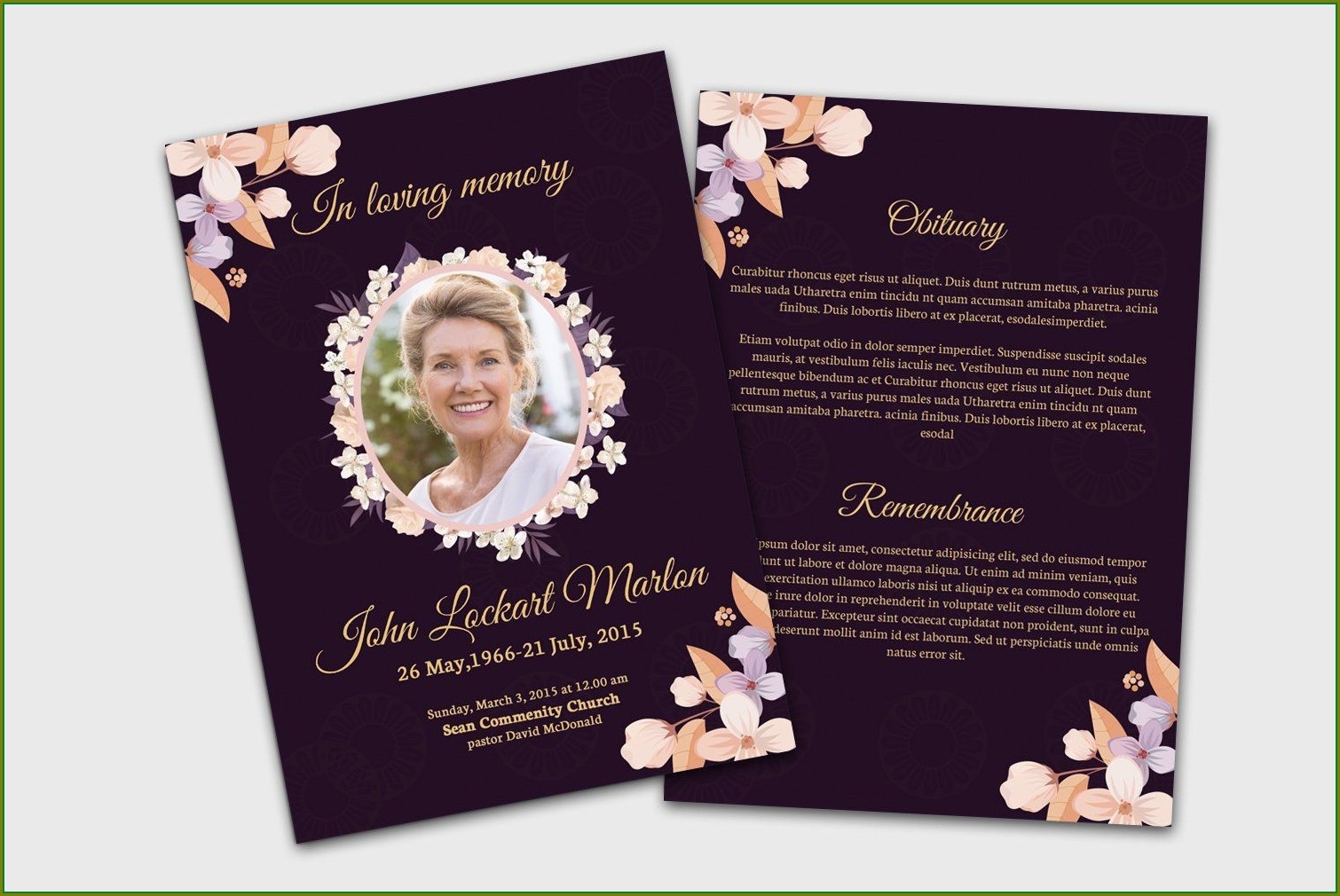 memorial service invitation free template