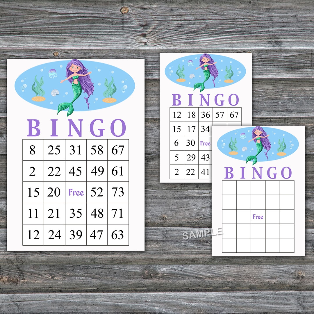 Mermaid Bingo Cards Mermaid Bingo Game Mermaid Printable Bin Inspire 