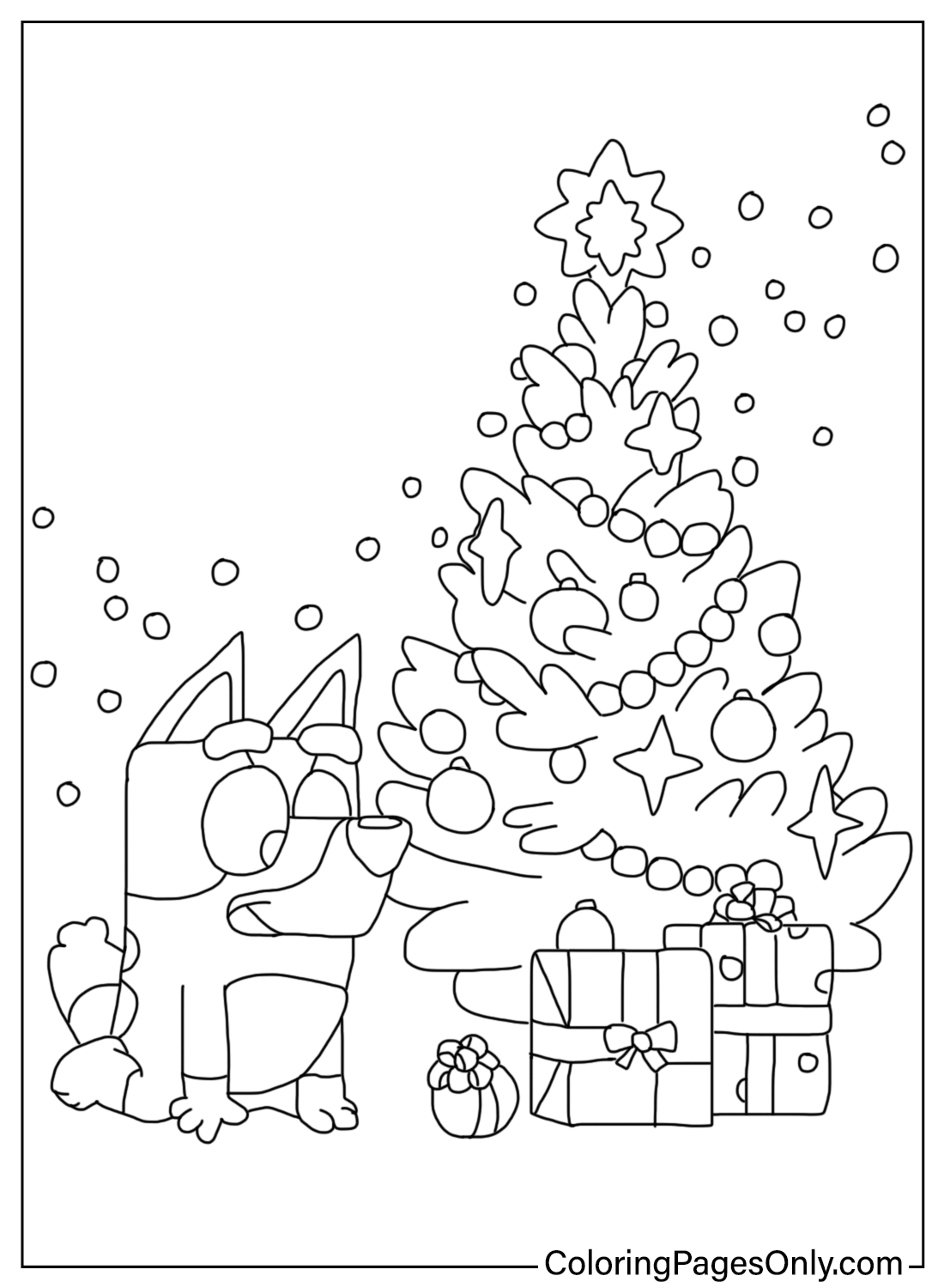 Bluey Christmas Coloring Pages