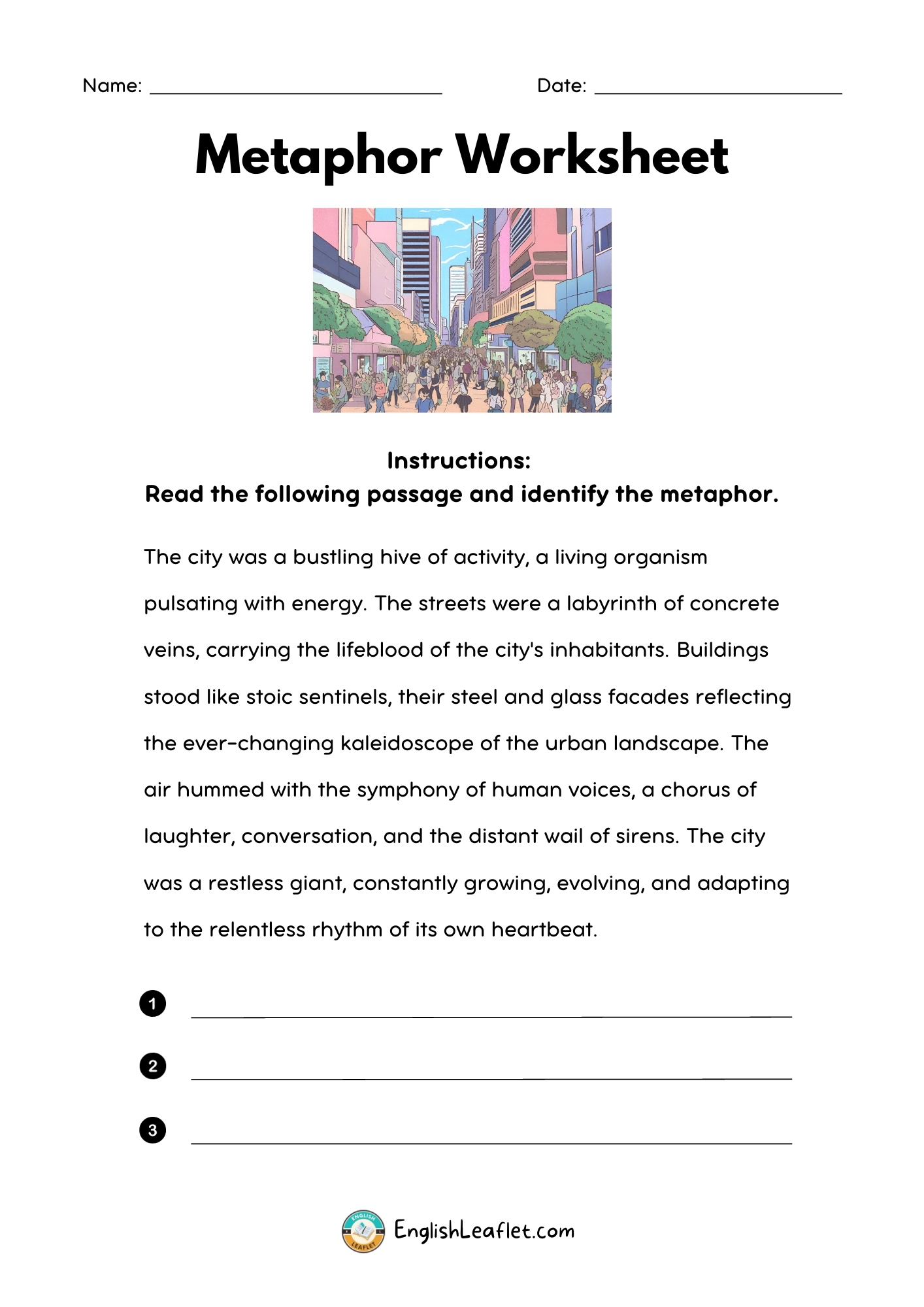 metaphor worksheets