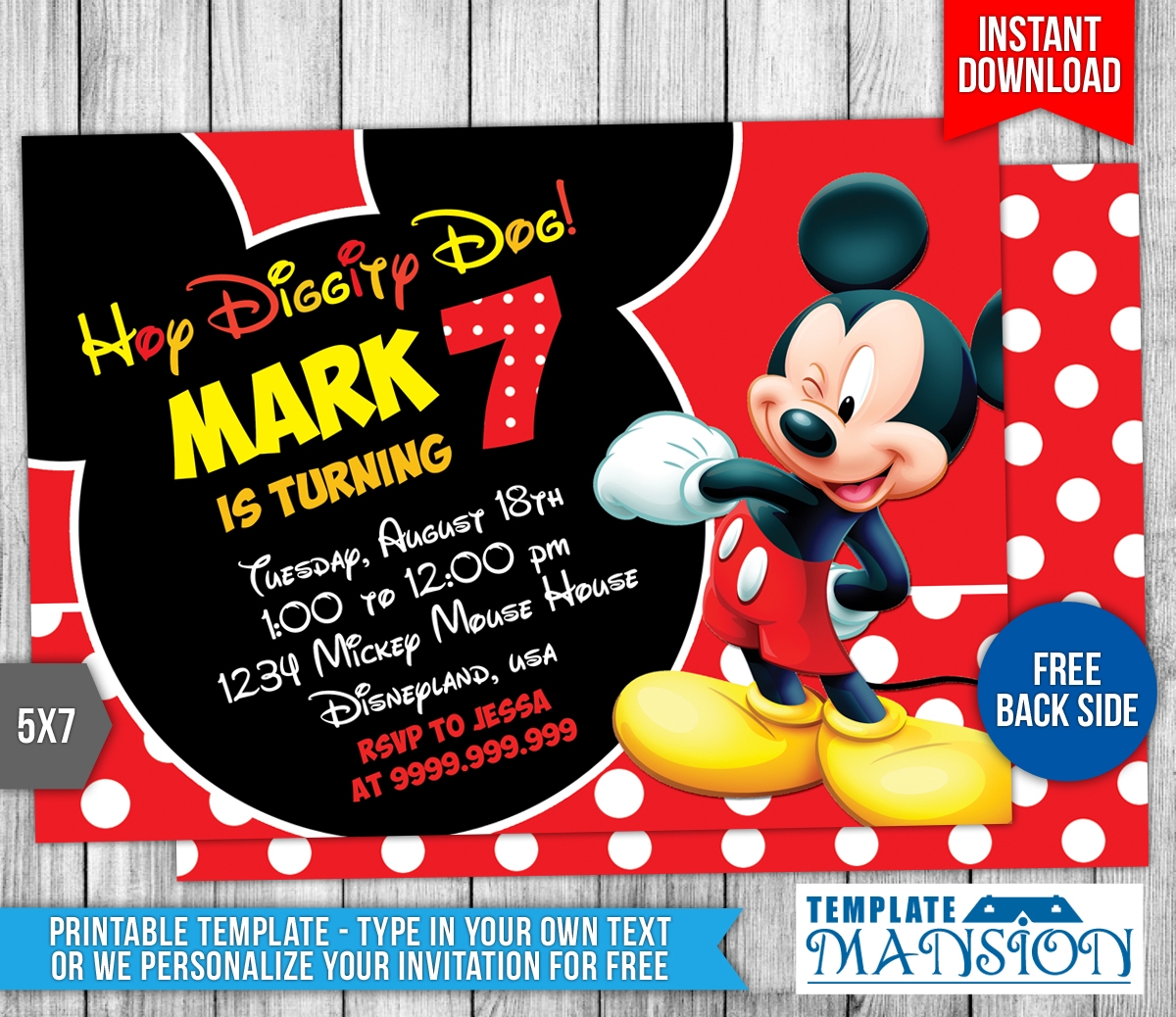 mickey birthday invitation templates
