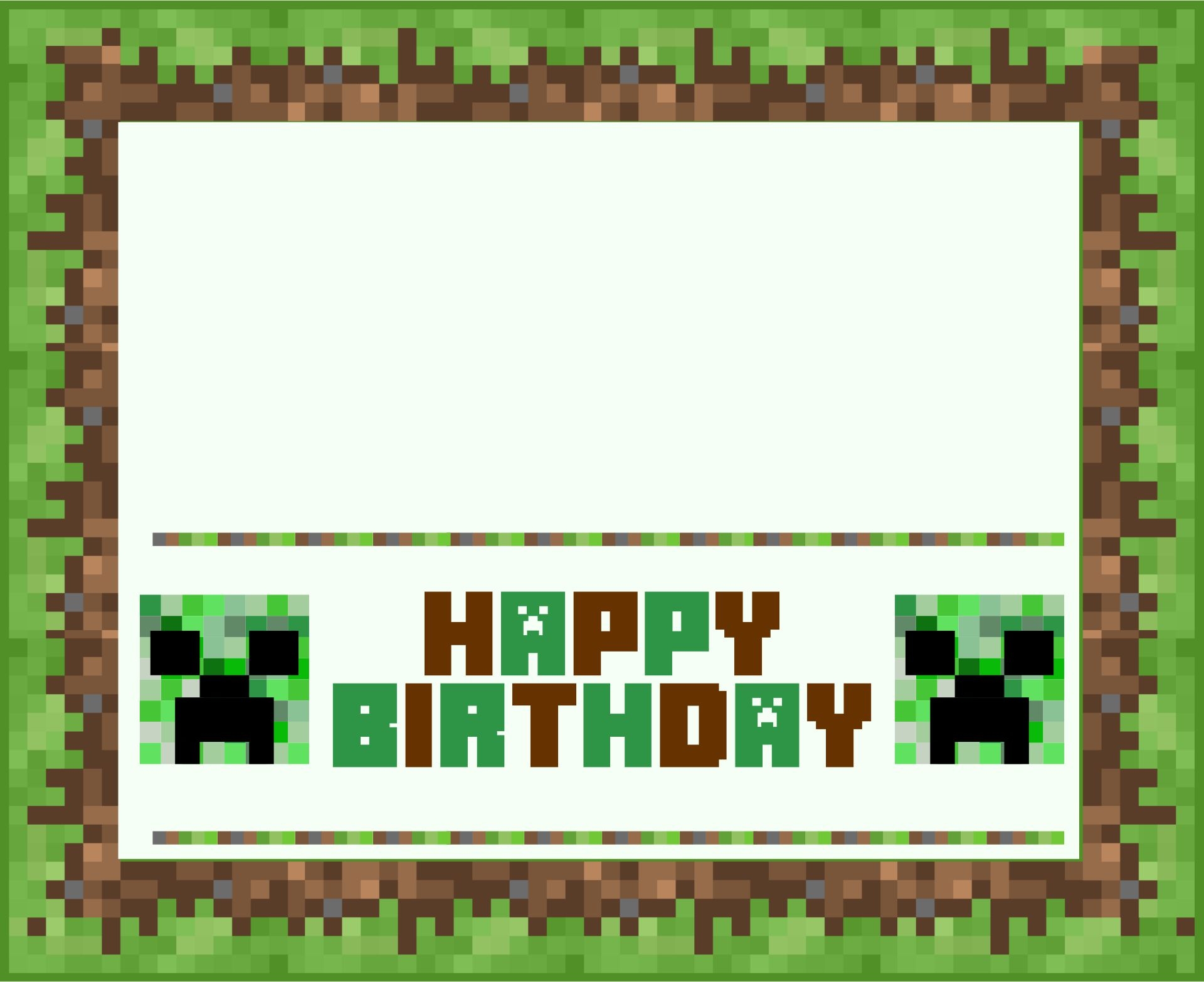 free printable minecraft card