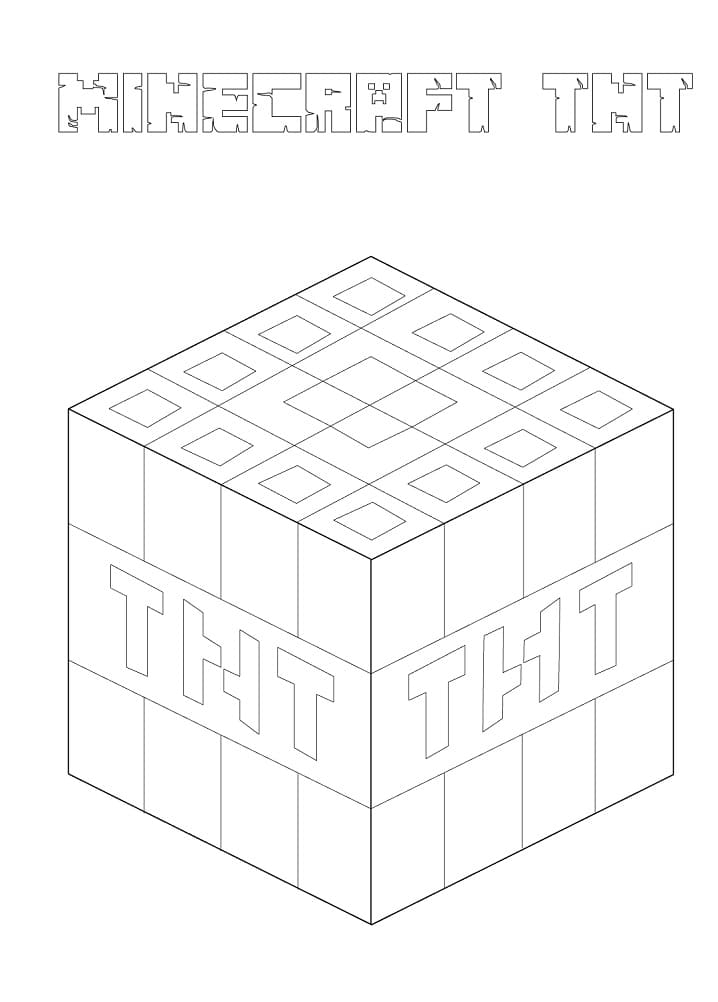 Minecraft TNT Coloring Page Free Printable Coloring Pages For Kids
