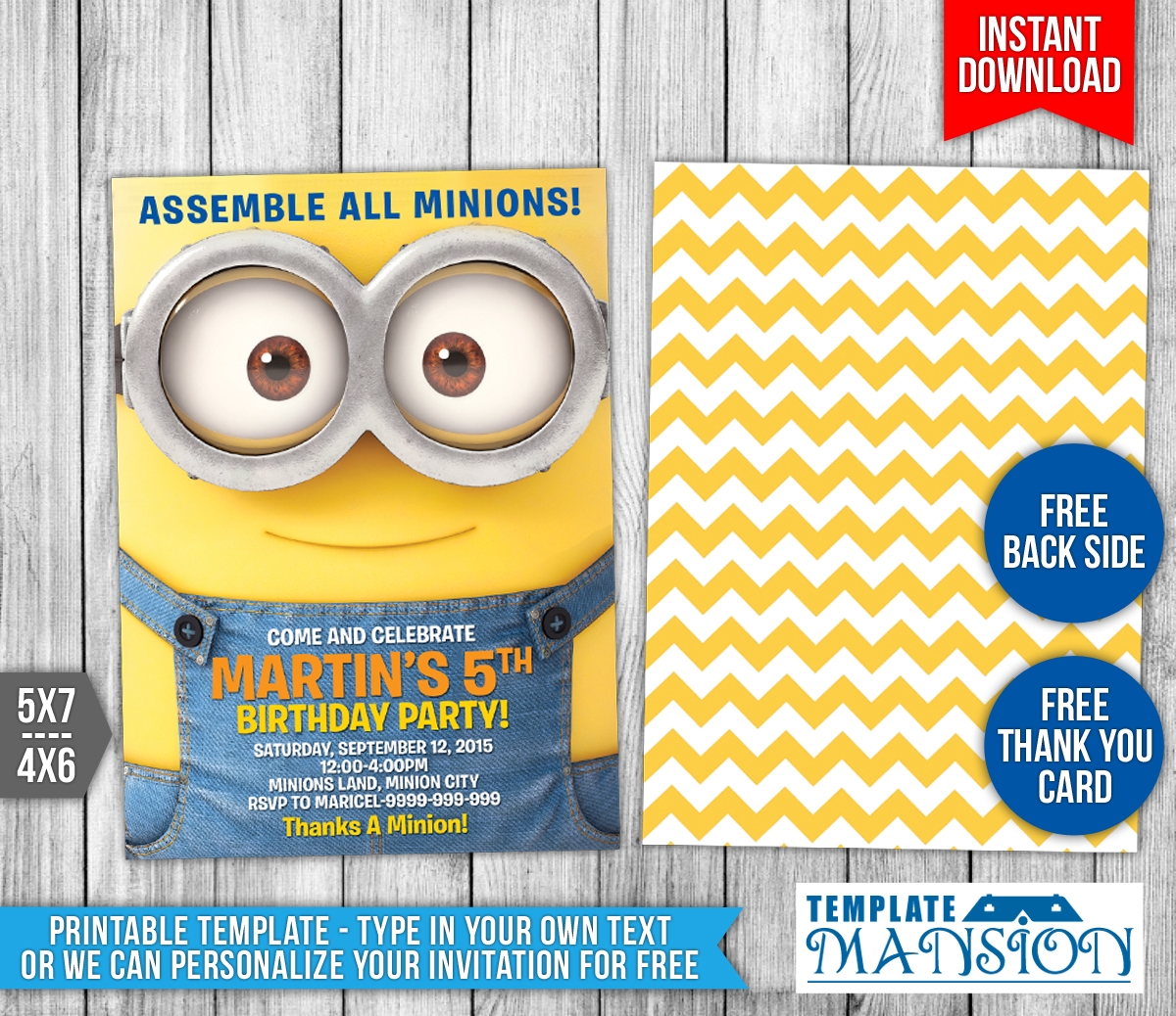 Minions Birthday Invitation 3 By Templatemansion On DeviantArt