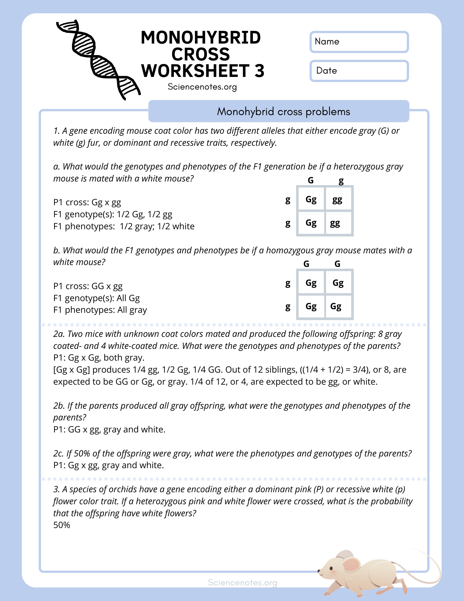 Monohybrid Cross Worksheet Fill And Sign Printable Template Online 