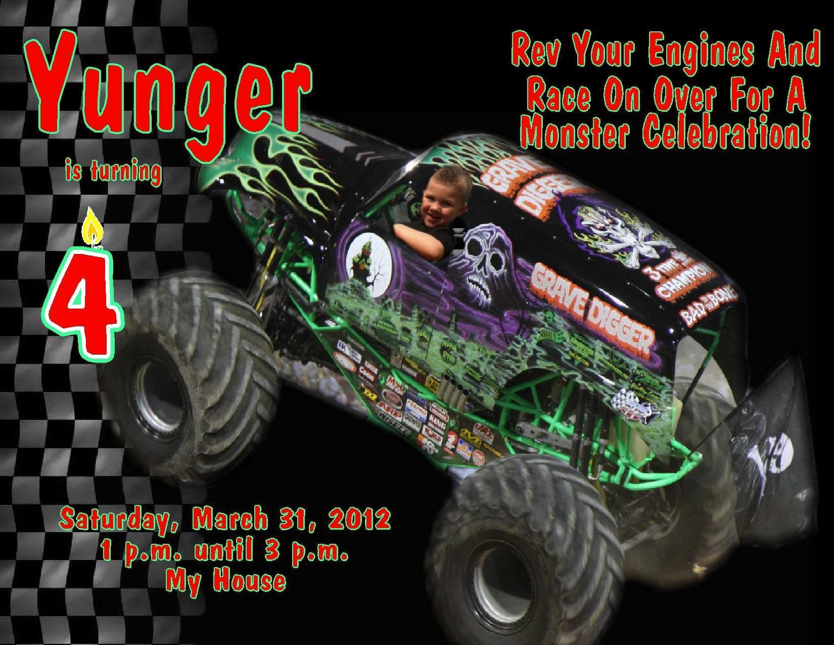monster jam invitation template free