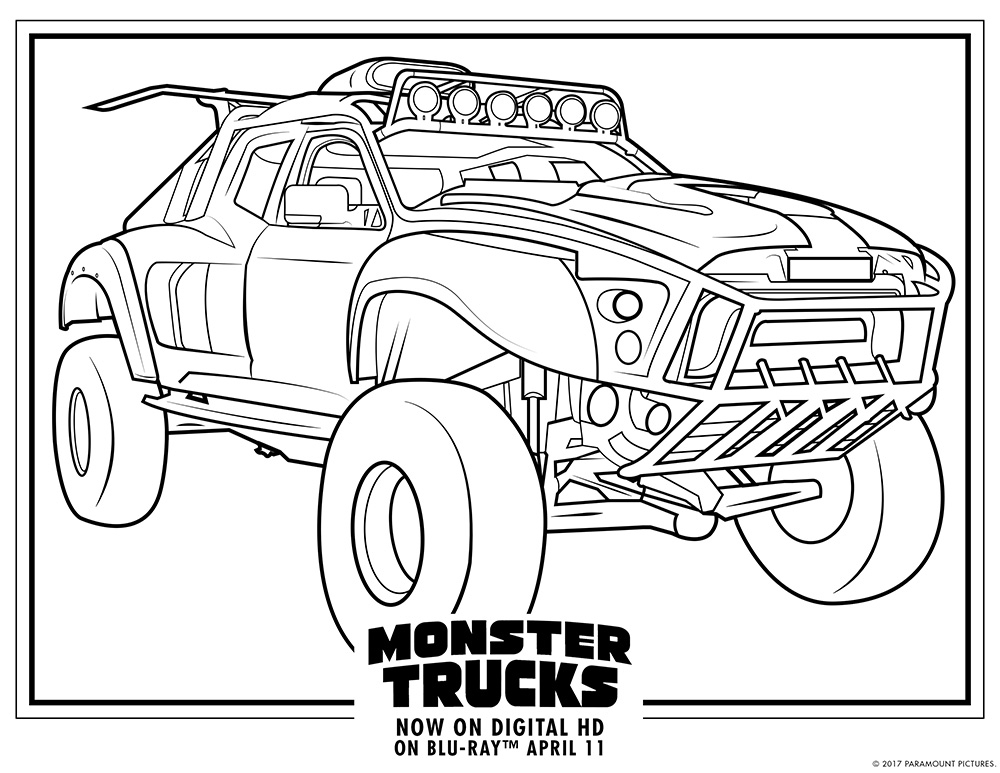 free coloring pages of monster trucks