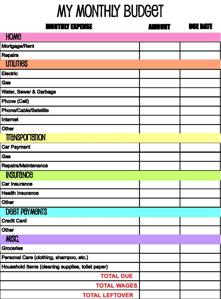Monthly Budget Excel Worksheet Sample Templates 23124 Hot Sex Picture