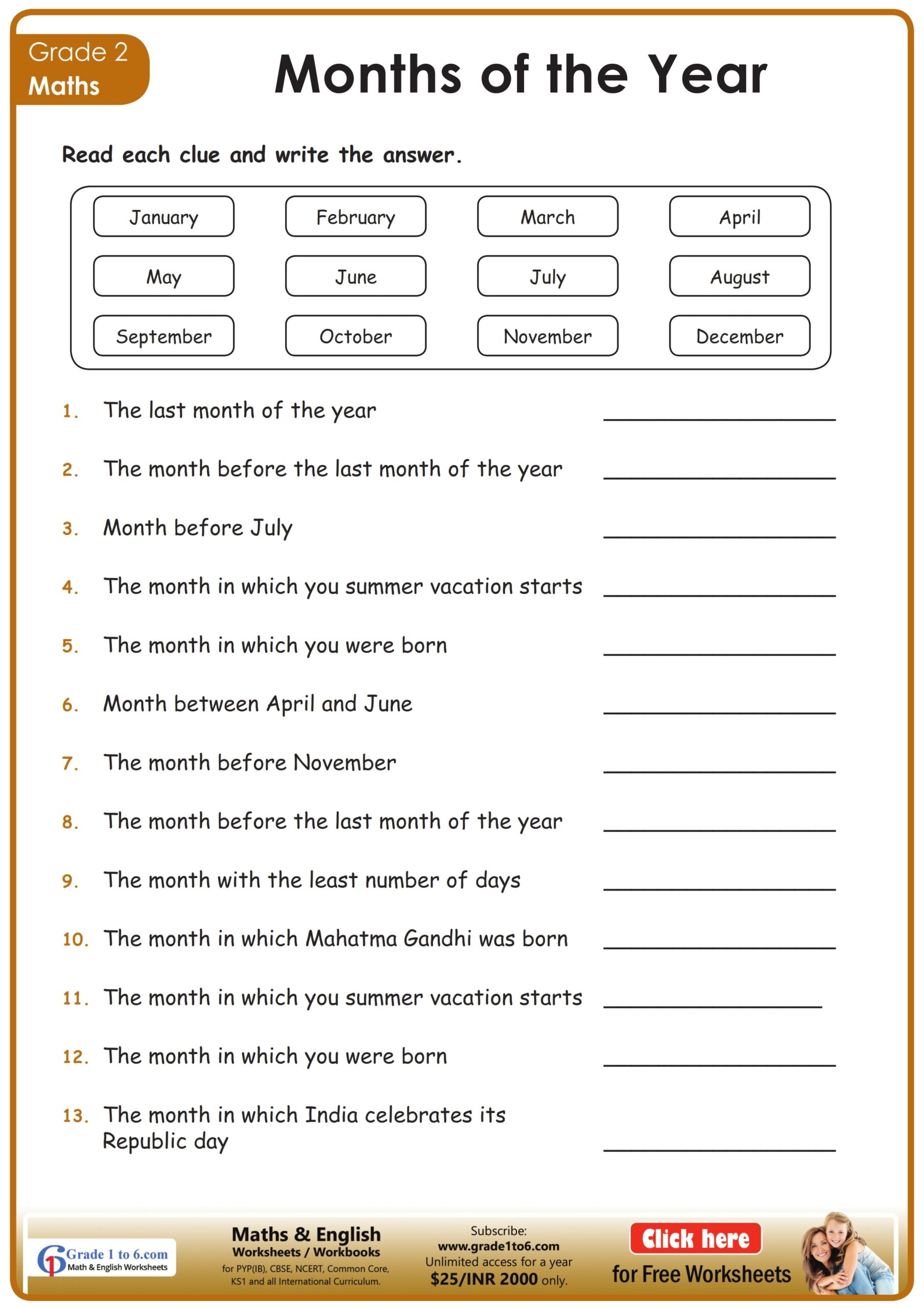 Months Of The Year 1 Worksheet Engelska Lektion Arbetsblad Skola